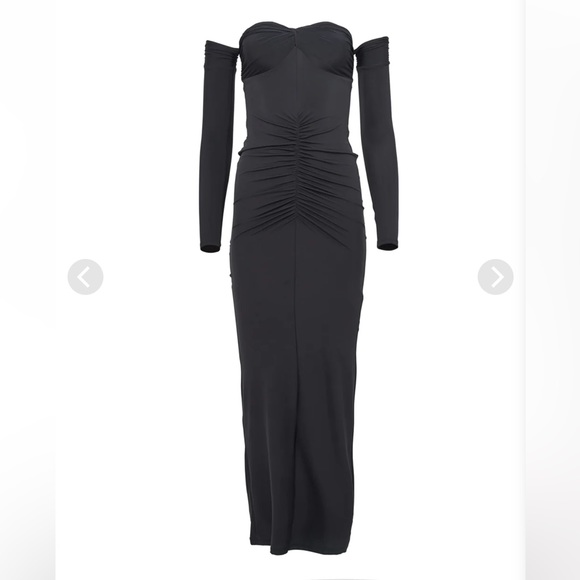 SOLD NWOT Fleur du Mal JERSEY RUCHED MIDI DRESS XS - Picture 4 of 6